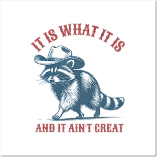 It Is What It Is And It Ain't Great Raccoon Sarcastic Posters and Art